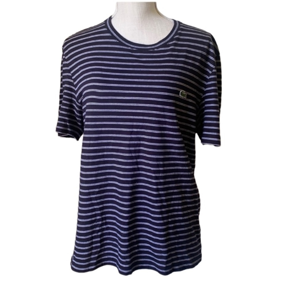 LACOSTE L!VE Striped Short Sleeve Shirt Size 4